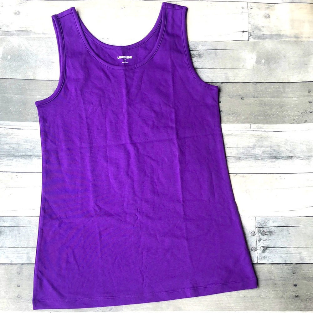 Lands End tank top in purple jewel - Picture 2 of 5